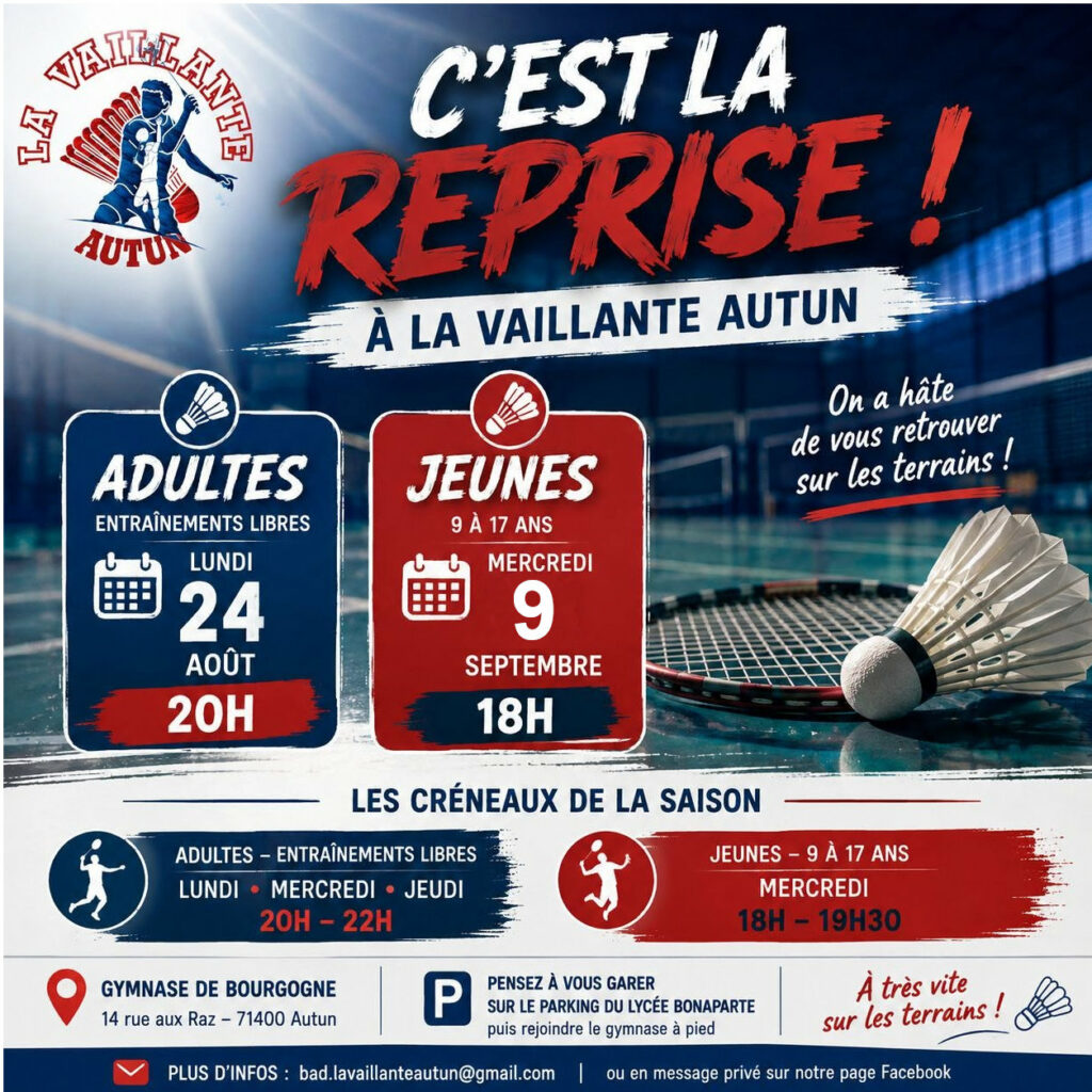 C'est la reprise au badminton ! C'est la reprise au badminton !