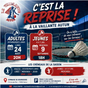 🏸 C’EST LA REPRISE AU BADMINTON ! 🏸