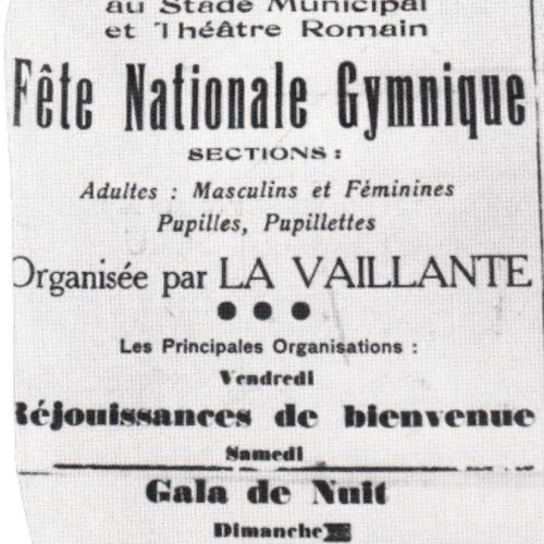 Fête nationale gymnique de La Vaillante en 1952